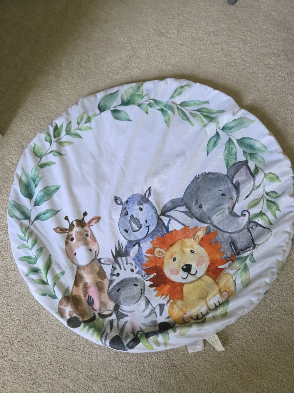 Safari Baby Animal Round Tummy Time Play Mat